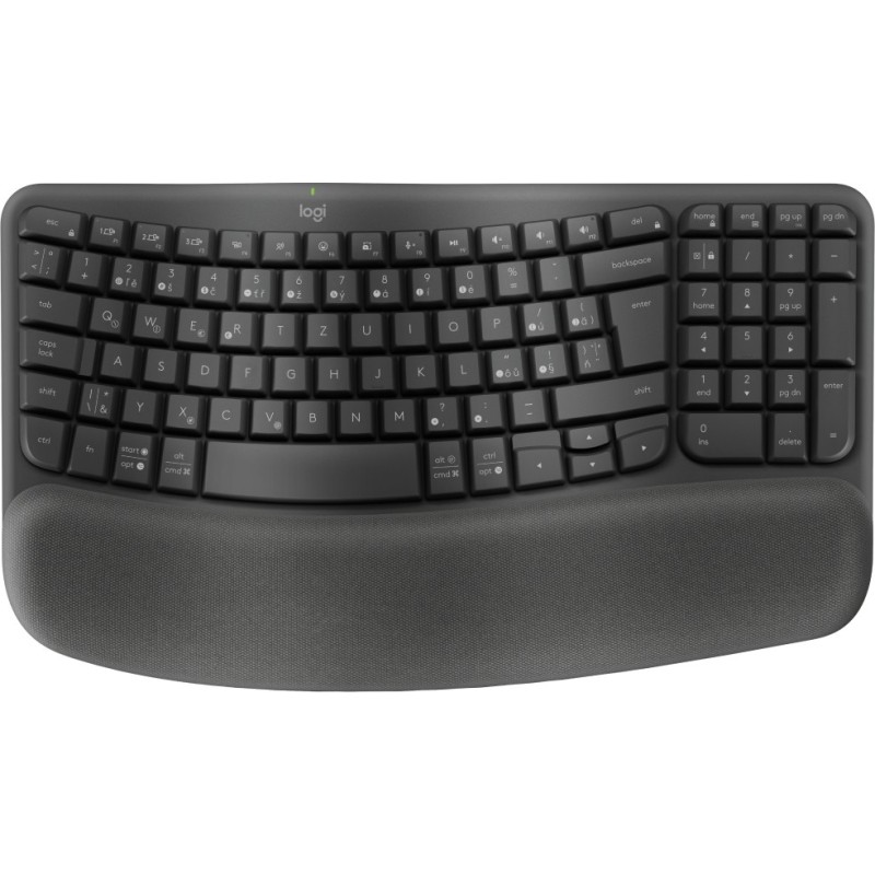 Logitech Wave Keys - Tastatur - kabellos - 2.4 GHz, Bluetooth LE